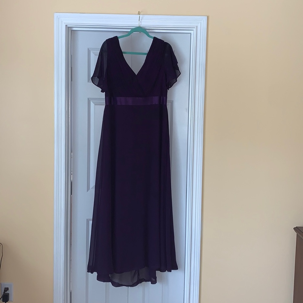 Floor length purple gown
